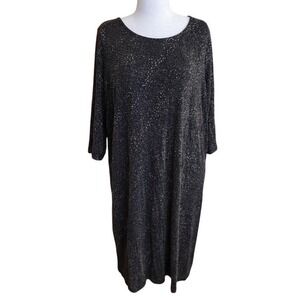 O'NOT Premium Dress Womens 3X-5X Black Gold glitter 90s Y2K Sequin Keyhole Back.